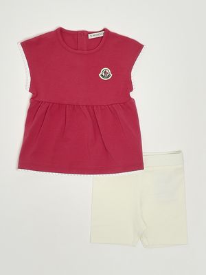 1. Conjunto para recién nacida de algodón elástico Fresa