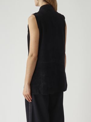 4. Gilet donna Lanai in suede Blu Dark