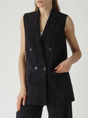 5. Gilet donna Lanai in suede Blu Dark