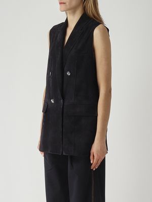 3. Gilet donna Lanai in suede Blu Dark