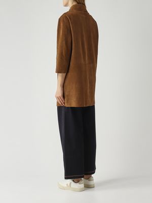 4. Damenjacke Virginia aus Veloursleder Tabak