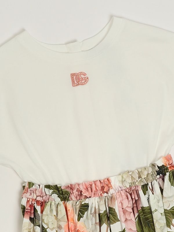 3. Vestido de niña de algodón Blanco-Rosa Dolce e Gabbana l5jdaug7pqp