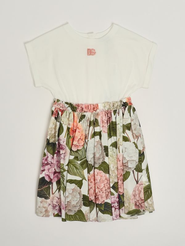 1. Vestido de niña de algodón Blanco-Rosa Dolce e Gabbana l5jdaug7pqp