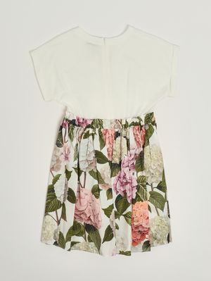 2. Vestido de niña de algodón Blanco-Rosa