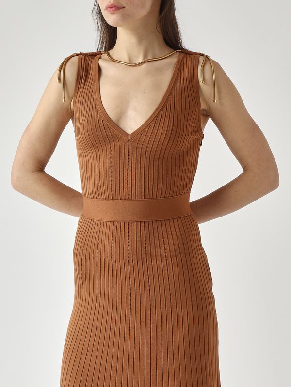 5. Robe femme en maille Marron Elisabetta Franchi am18s61e2