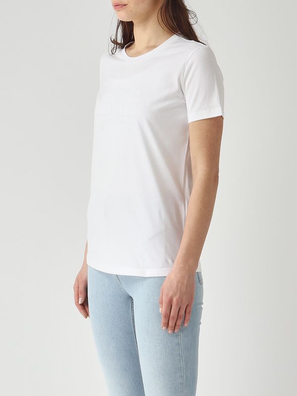 3. Damen-T-Shirt aus Baumwolle Kreide Elisabetta Franchi ma71g61e2