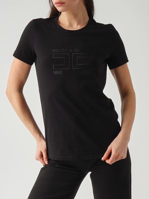 5. Damen-T-Shirt aus Baumwolle Schwarz