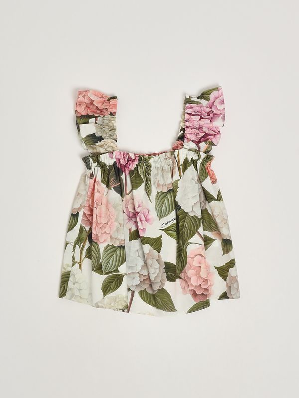 Top de algodón para niña Blanco-Rosa Dolce e Gabbana
