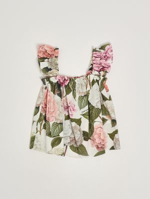 1. Top bambina in cotone Bianco-Rosa