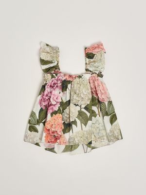 2. Top bambina in cotone Bianco-Rosa