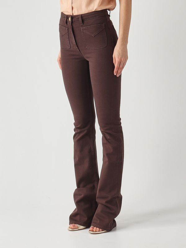2. Vaqueros para mujer de algodón elástico Cacao Elisabetta Franchi pj22n61e2