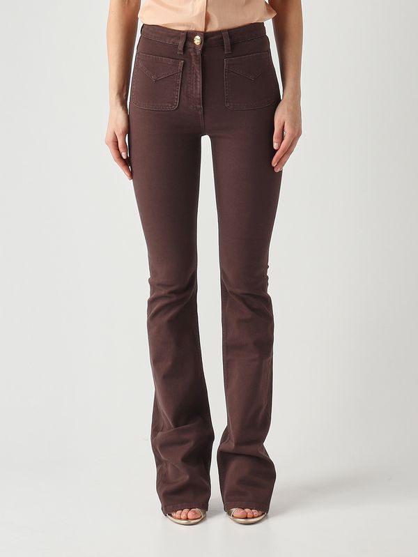1. Vaqueros para mujer de algodón elástico Cacao Elisabetta Franchi pj22n61e2