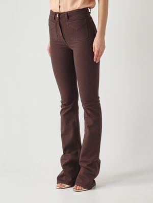 2. Vaqueros para mujer de algodón elástico Cacao