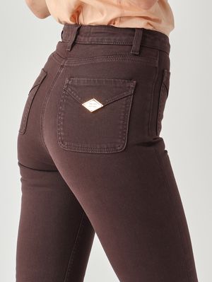 5. Vaqueros para mujer de algodón elástico Cacao