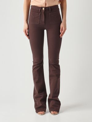 1. Vaqueros para mujer de algodón elástico Cacao