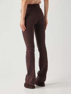 3. Vaqueros para mujer de algodón elástico Cacao
