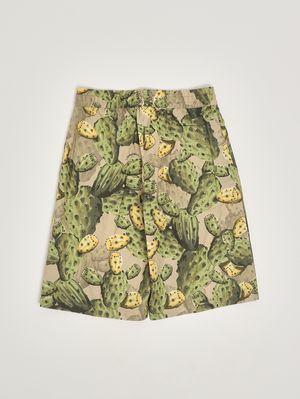 2. Short en coton pour enfant Crème-Verte