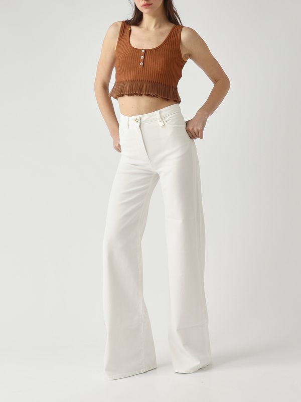 2. Jeans donna in cotone stretch Avorio Elisabetta Franchi pj23n61e2