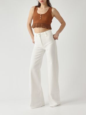 2. Jeans donna in cotone stretch Avorio