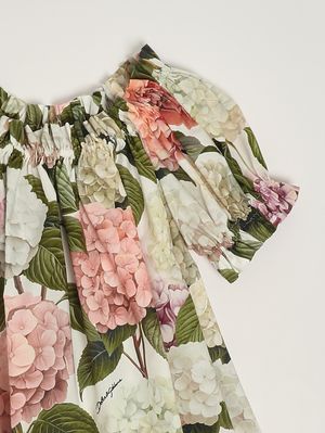 3. Vestido de niña de algodón Blanco-Rosa