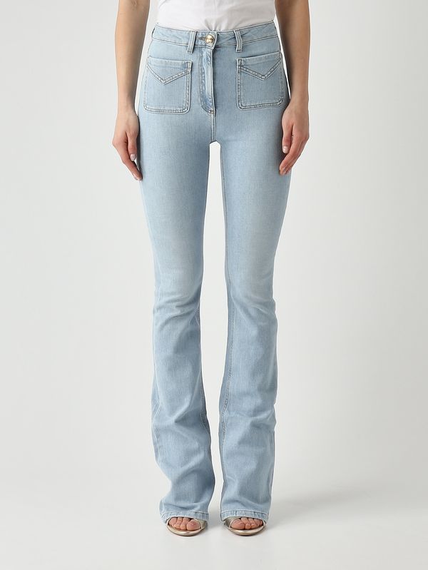 Jeans donna in cotone stretch Denim Chiaro Elisabetta Franchi