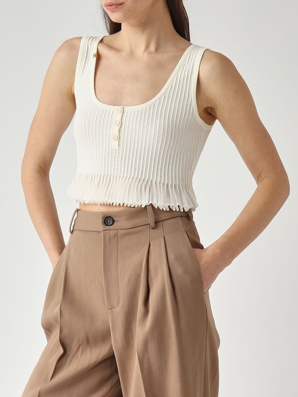 5. Top donna in maglia Avorio Elisabetta Franchi tk74b61e2