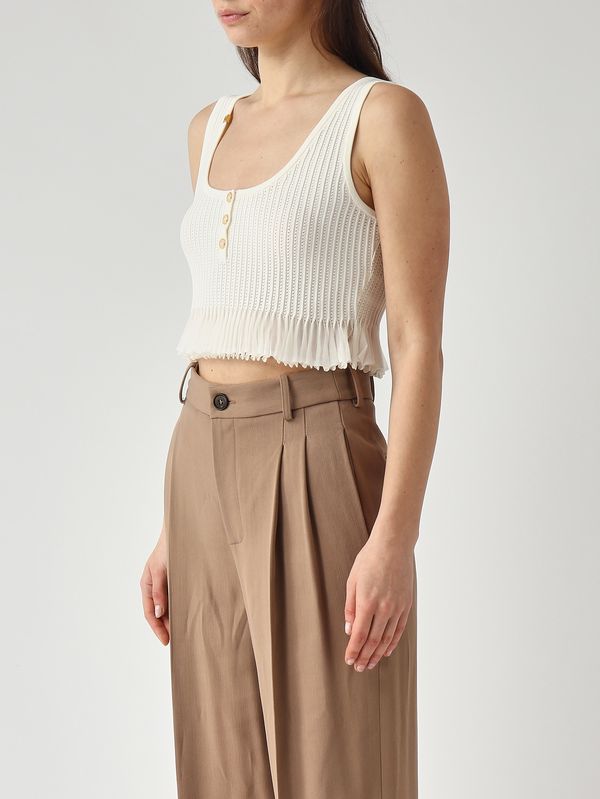 3. Top donna in maglia Avorio Elisabetta Franchi tk74b61e2