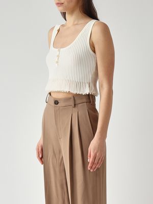 3. Top donna in maglia Avorio