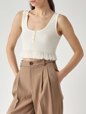 5. Top donna in maglia Avorio