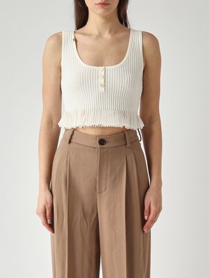 1. Top donna in maglia Avorio