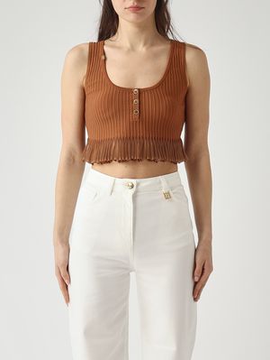 1. Top donna in maglia Cuoio