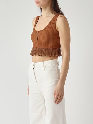 3. Top donna in maglia Cuoio
