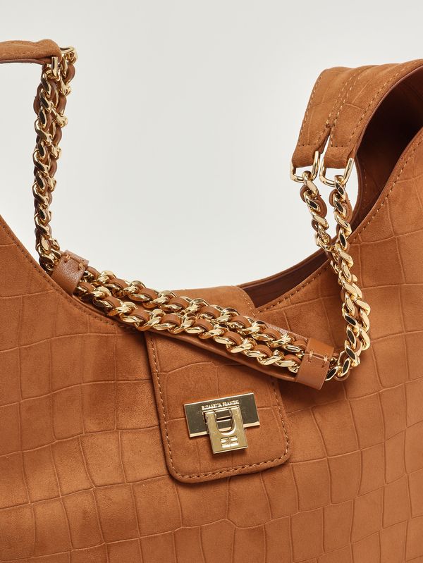 5. Damentasche aus Wildlederimitat Braun Elisabetta Franchi bs01a61e2