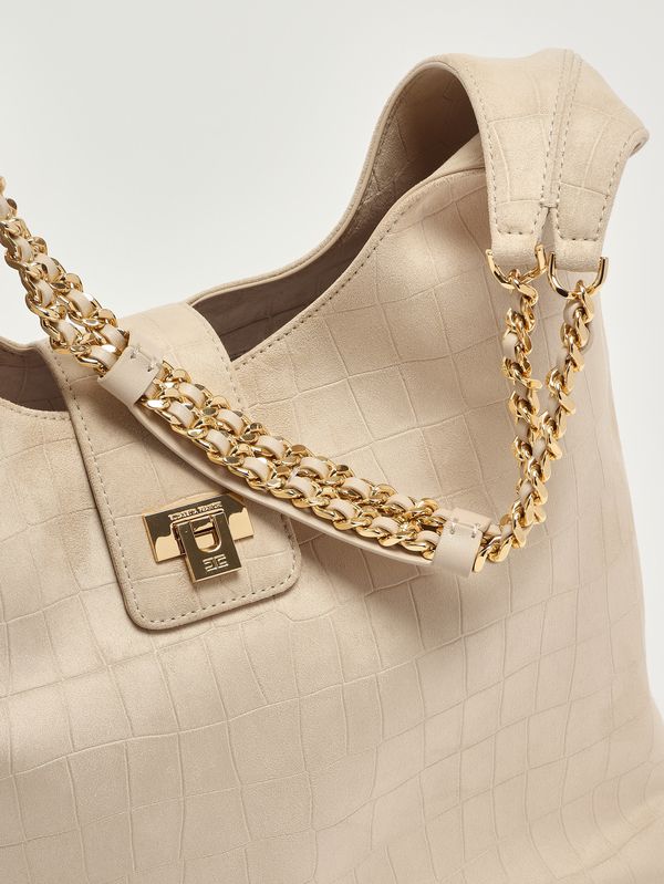 5. Damentasche aus Wildlederimitat Vanille Elisabetta Franchi bs01a61e2