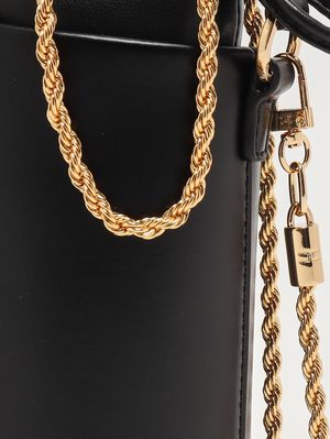 6. Sac seau en simili cuir pour femme Noir