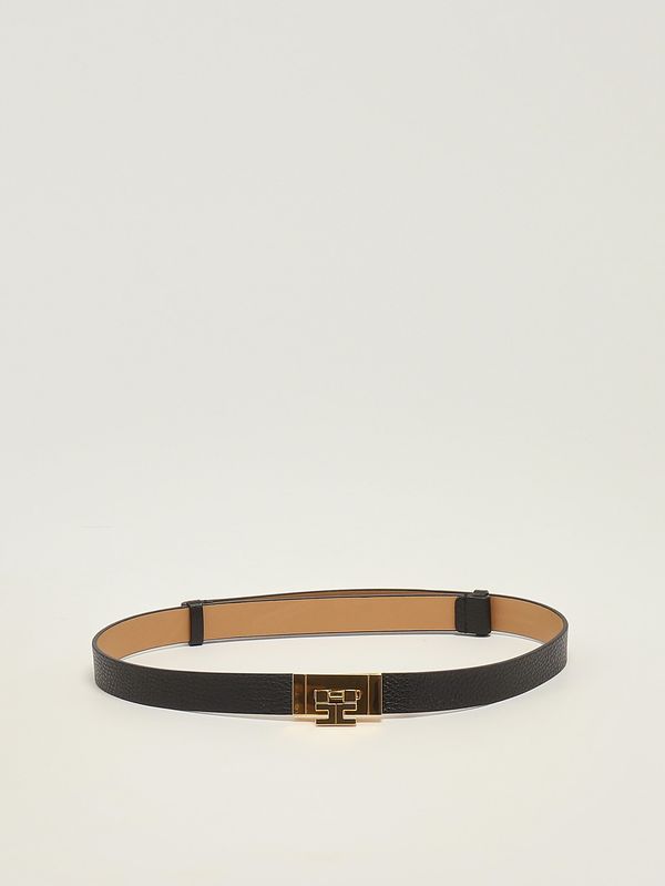 1. Cinturón de mujer de piel Negro Elisabetta Franchi ct12s62e2