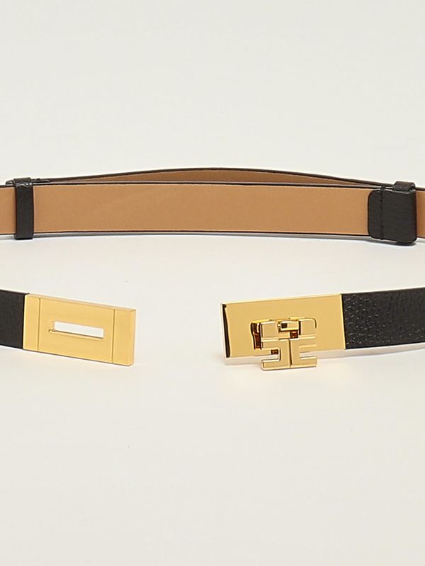 2. Cinturón de mujer de piel Negro Elisabetta Franchi ct12s62e2