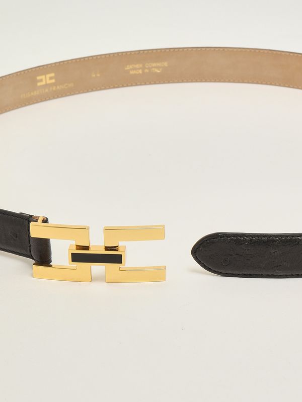 2. Cinturón de mujer de piel Negro Elisabetta Franchi ct25s62e2
