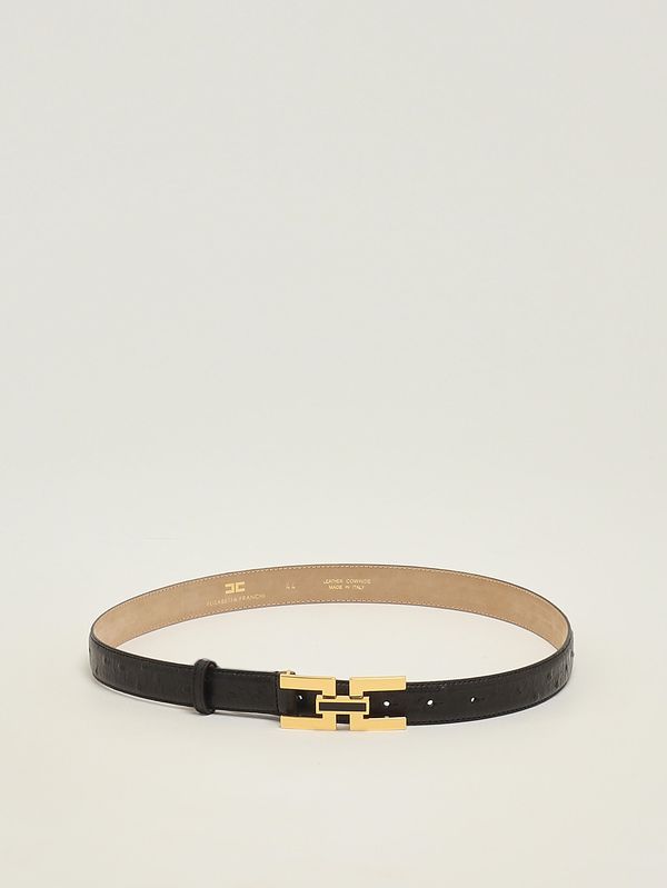 1. Cinturón de mujer de piel Negro Elisabetta Franchi ct25s62e2
