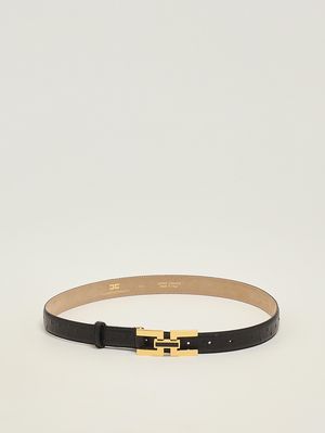 1. Cinturón de mujer de piel Negro