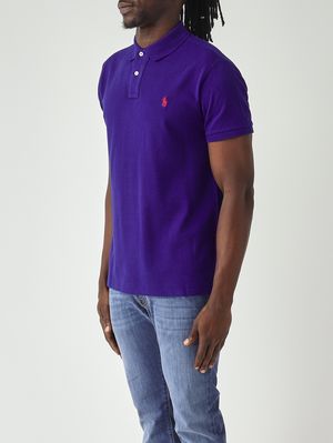 2. Herren-Poloshirt Custom Slim Fit aus Baumwoll-Piqué Royalblau