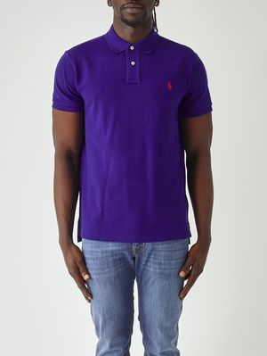 1. Herren-Poloshirt Custom Slim Fit aus Baumwoll-Piqué Royalblau