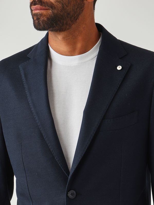 5. Blazer para hombre de algodón con textura Azul marino L.B.M. 1911 281765182