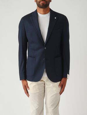 1. Blazer para hombre de algodón con textura Azul marino