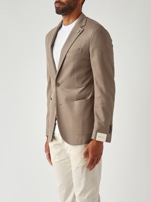 3. Blazer uomo in cotone operato Tortora