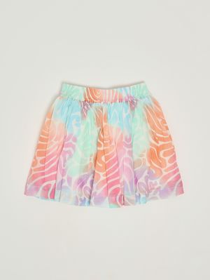 2. Falda de niña de algodón Blanco-Multicolor
