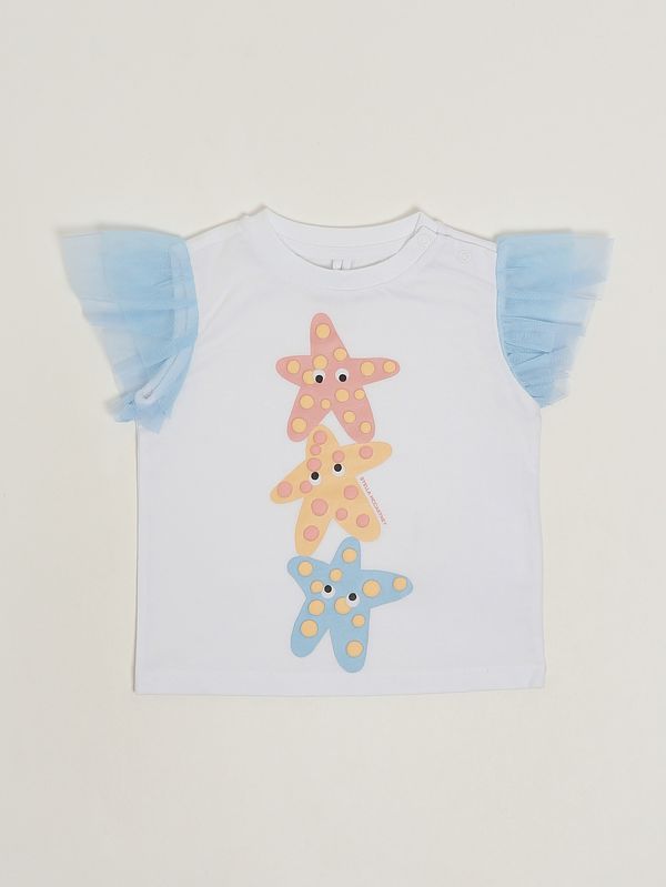 1. Neugeborenen-T-Shirt aus Baumwolle Weiß Stella McCartney ty8071z0434