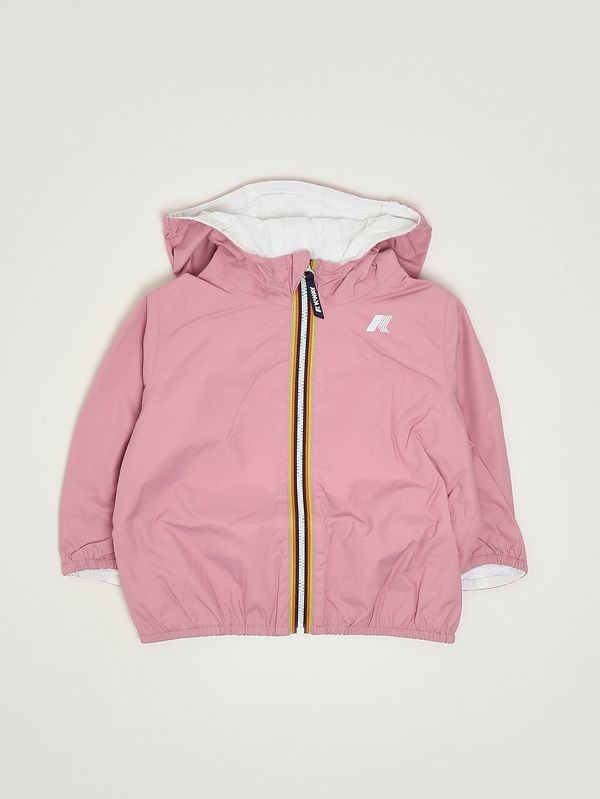 1. Veste bébé Jake Plus.2 Double en nylon Rose-Blanc K-Way k2123iw