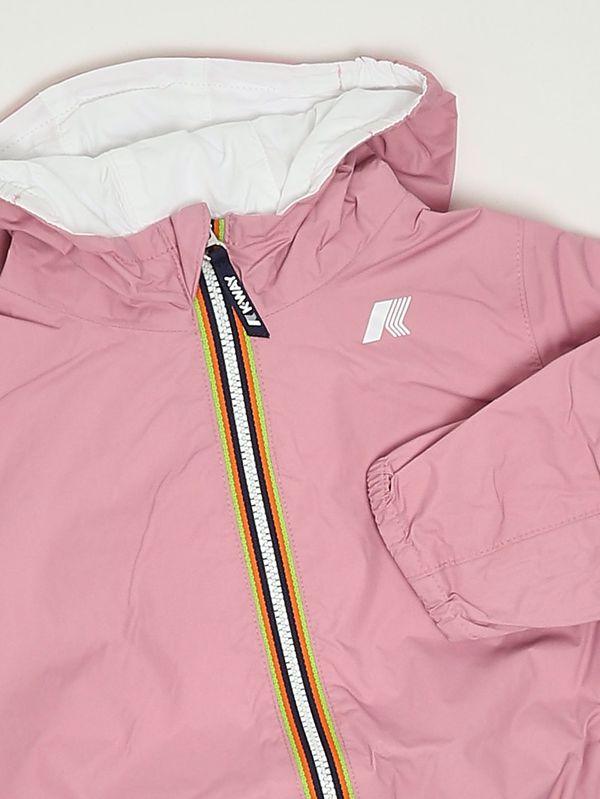 4. Veste bébé Jake Plus.2 Double en nylon Rose-Blanc K-Way k2123iw
