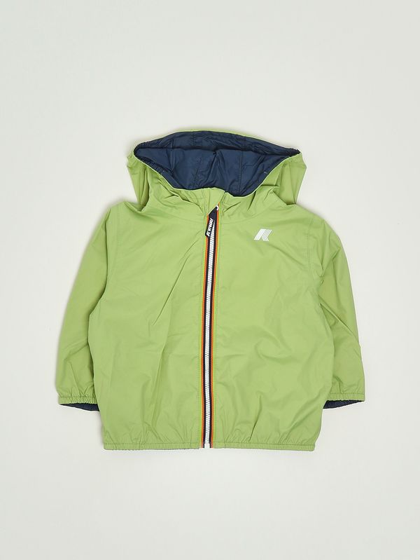 1. Veste bébé Jake Plus.2 Double en nylon Vert Fluo-Bleu K-Way k2123iw